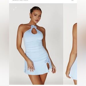 Meshki Adeline Rose Halter Mini Dress
